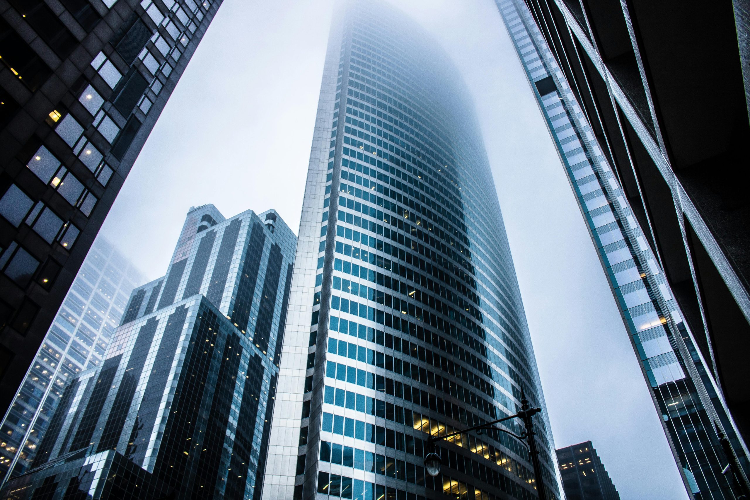 Gray high rise buildings